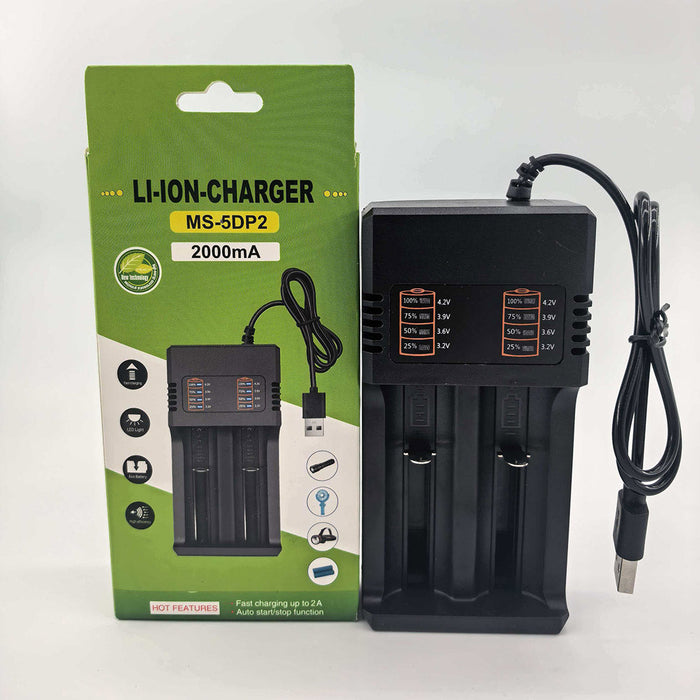 USB Intelligent Fast Charger for 3.7V/4.2V 18650 Lithium Batteries Dual Slot Charging Station for Model Engine Power Battery Accessories enginediyshop