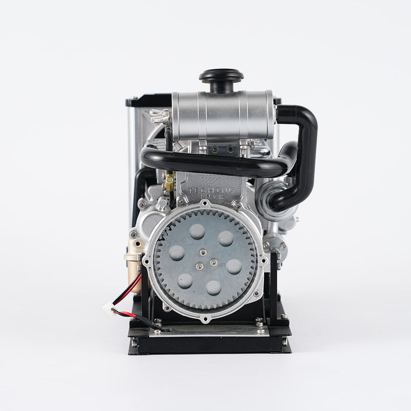 TECHING 1/10 DIY Mini Metal OHV Inline Four-cylinder Diesel Engine Model with Cooling System Educational Toys Gifts (Upgraded Version/300+PCS) enginediyshop