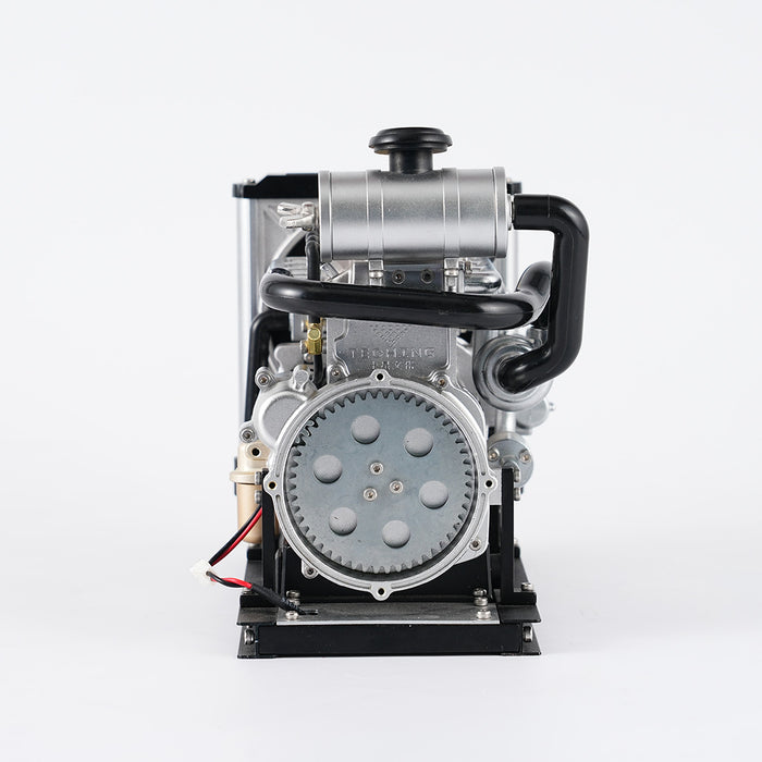 TECHING 1/10 DIY Mini Metal OHV Inline Four-cylinder Diesel Engine Model with Cooling System Educational Toys Gifts (Upgraded Version/300+PCS) enginediyshop