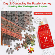 Advent Calendar Brain Teaser Adventskalender  Christmas Advent Calendar, 24-Day Countdown with 1008PCS Jigsaw Puzzle enginediyshop