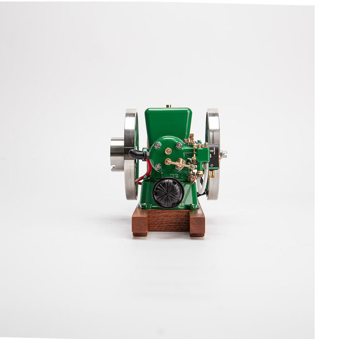 RETROL & OKMO Z01 Gasoline Engine Model Ball Top Miniature Water-Cooled Single-Cylinder 4-Stroke Internal Combustion Engine with Ignition System and Wooden Display Stand