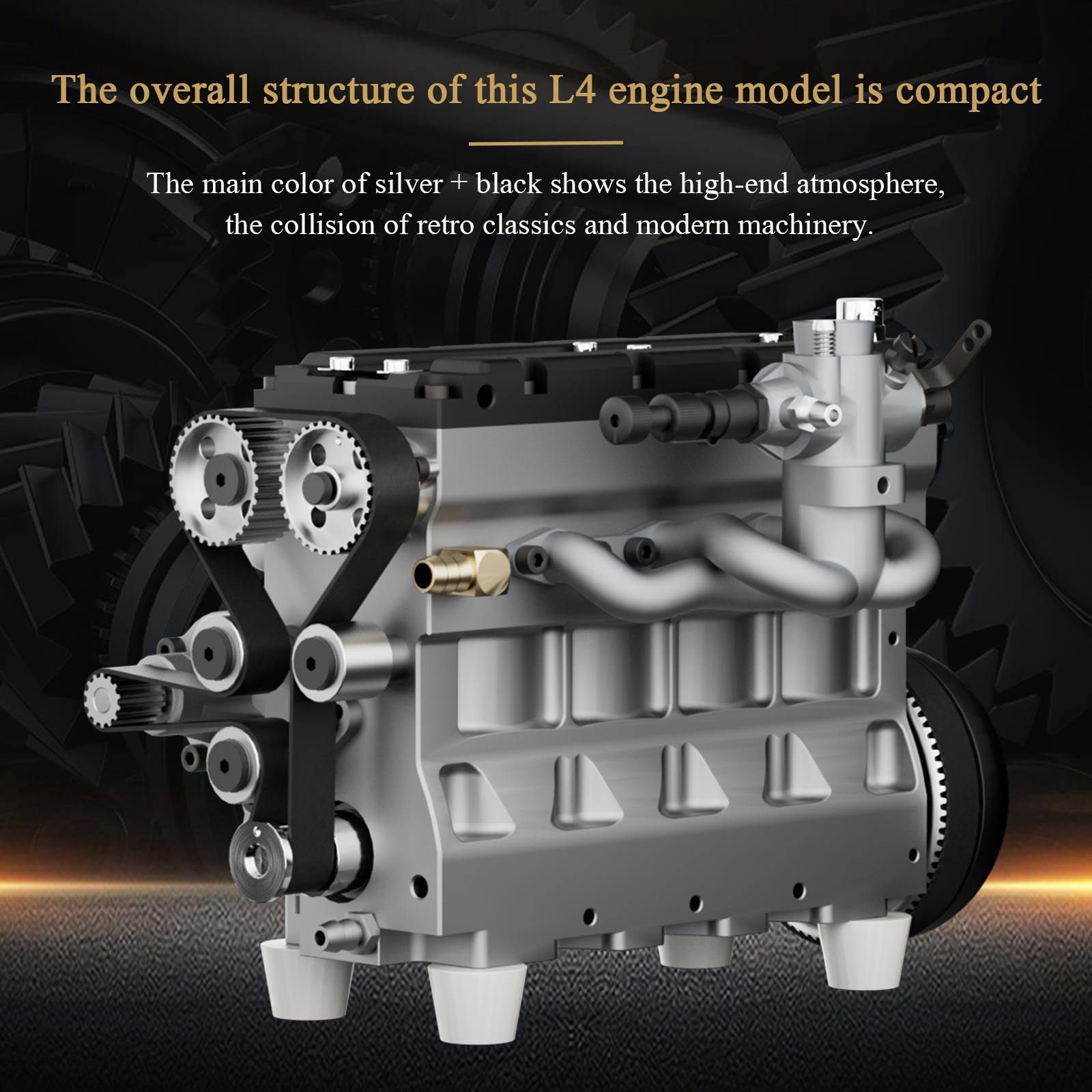 HOWIN ENGINE L4-172 17.2cc SOHC Inline Four-cylinder Four-stroke Water-cooled Electric Nitro Internal Combustion Engine Model for 1/6 1/8 RC Cars Ships enginediyshop