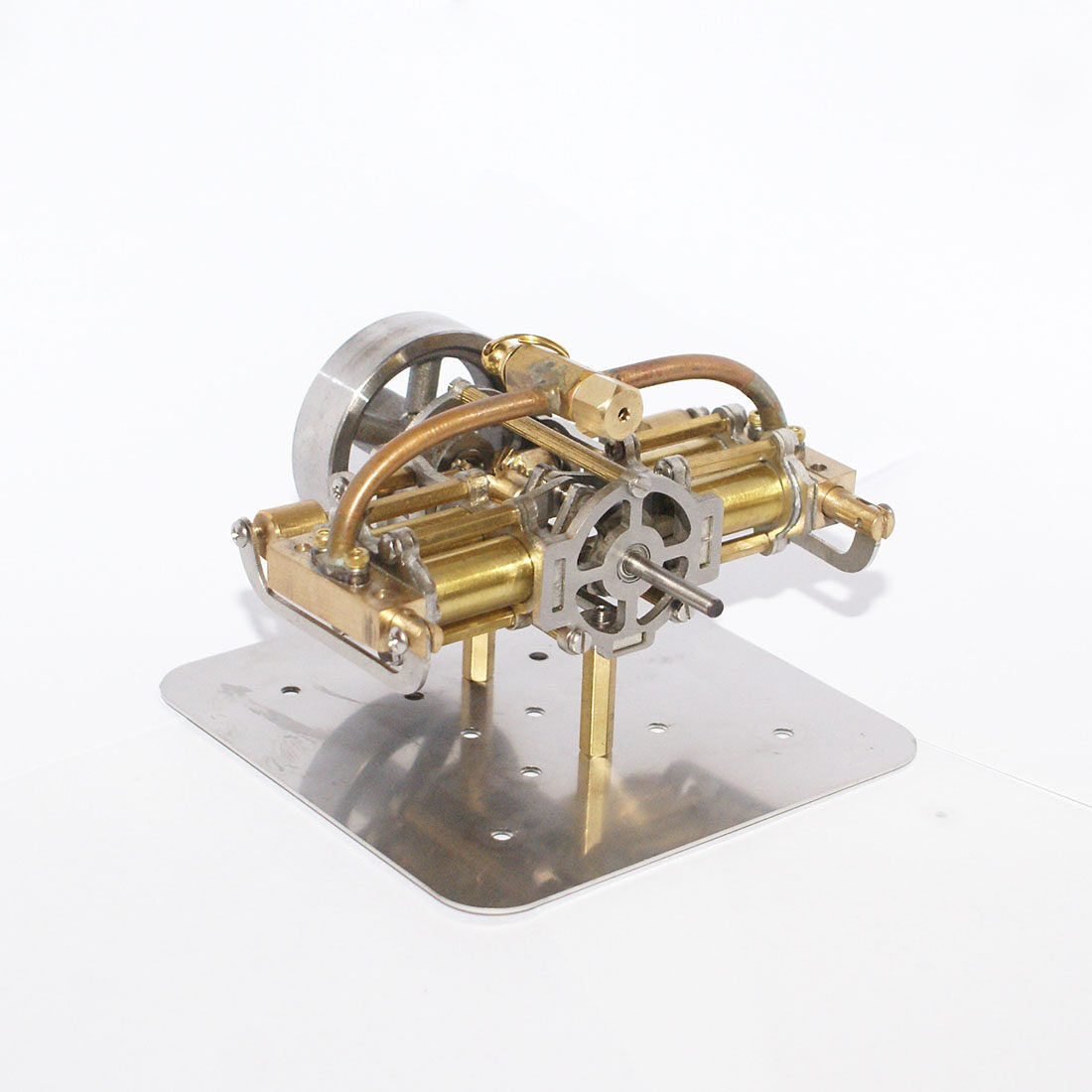 Miniatur-Dampfmaschinenmodell mit vier Zylindern in horizontaler Gegenüberstellung, ohne Kessel für Modellschiff-Geschenksammlung 6
