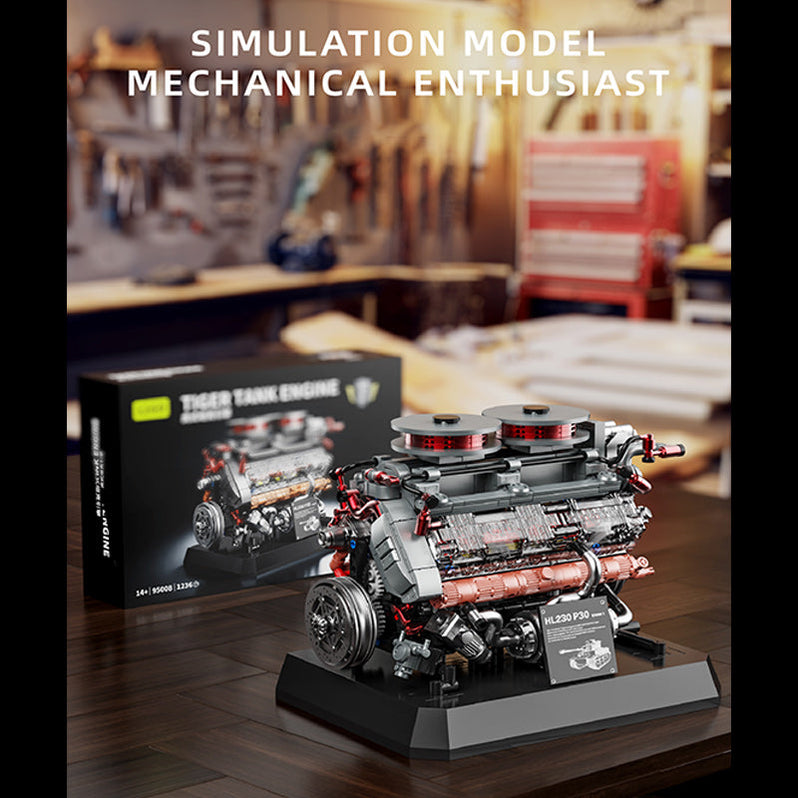 Moc Military Tiger Tank Engine Building Blocks Set（1236PCS） — enginediyshop