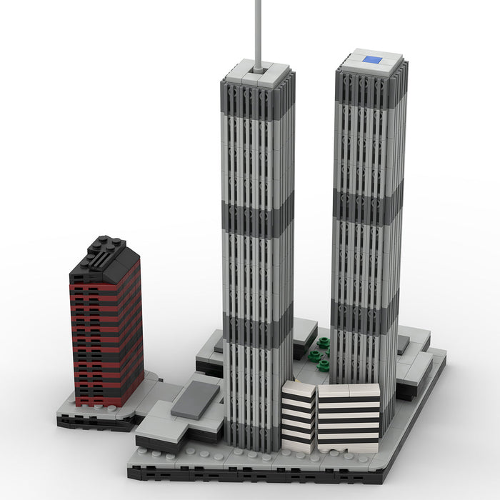 Mocsage 1/2000 Scale World Trade Center (1973-2001) Micro Parts Building Blocks Set (982PCS) enginediyshop