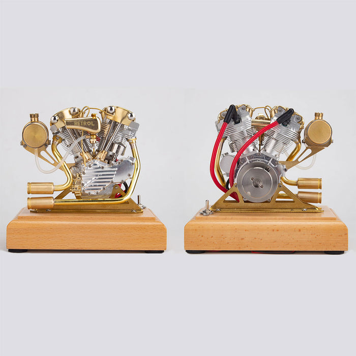 RETROL R29 4.2CC Mini OHV V-Twin Double-cylinder Four-stroke Gasoline Engine Internal Combustion Engine Model for Motorcycle
