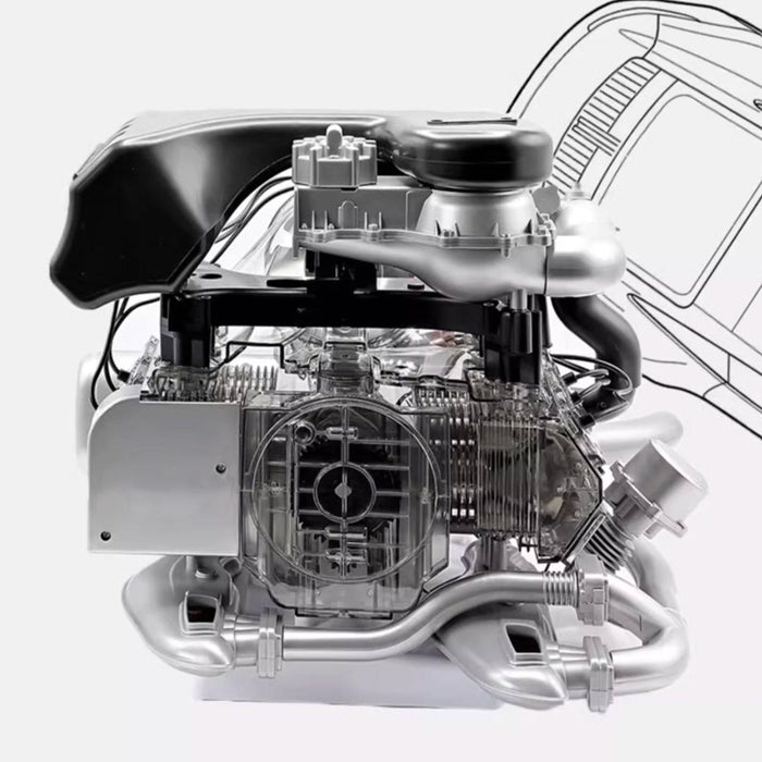 1/3 Scale DIY Turbo Engine Model Kit - Electric Motorized Horizontal Opposed 6-Cylinder with Working Turbocharger, STEM Educational Display Toy enginediyshop