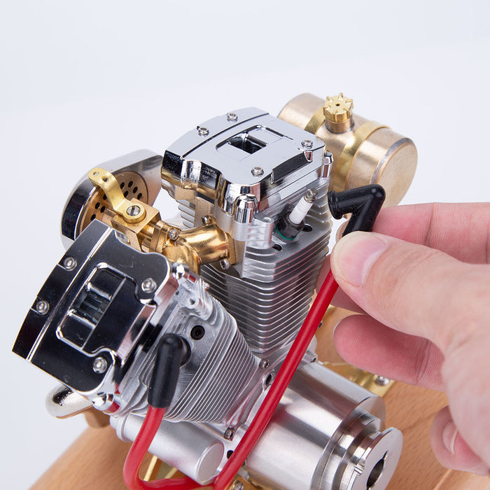 RETROL OHV 4.2CC V-Twin Four-Stroke Gasoline Engine Mini Retro Motorcycle Internal Combustion Engine Model (RTR Version) enginediyshop