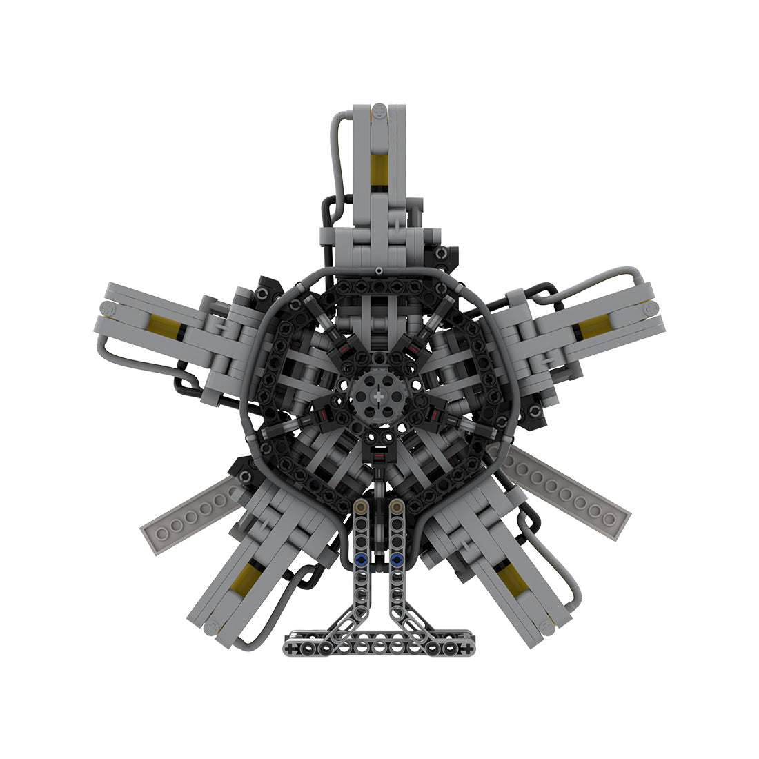 5 Cylinder Radial Engine Pneumatic Assembly Model Building Blocks Set MOC-39694 enginediyshop