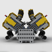 V16 Engine with Dual Pushrod Valves Building Block Engine Model MOC-169906 enginediyshop