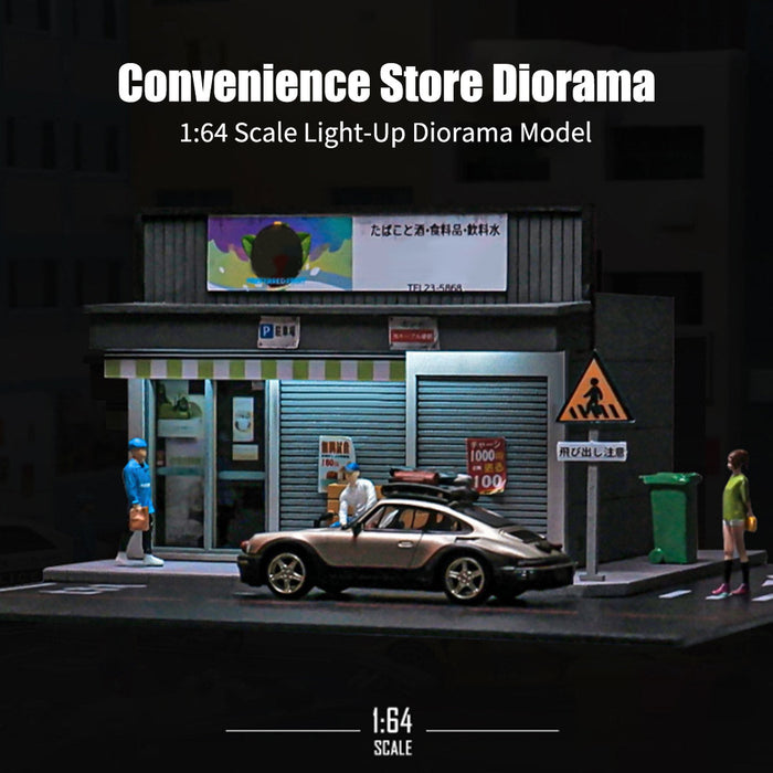 1/64 Scale "Ichiben" Convenience Store Miniature Model, Micro Scale Landscape for Photography, Desktop Collectible Display Decor (Figures & Cars Not Included) enginediyshop
