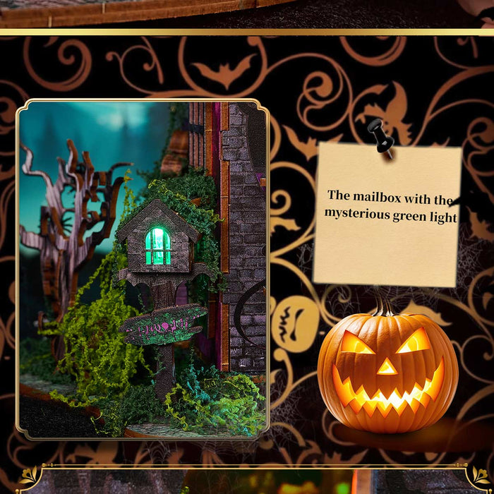 Halloween Night 3D Wooden DIY Miniature Horror House Kit, Spooky Terrifying Desktop Model & Halloween Decoration enginediyshop