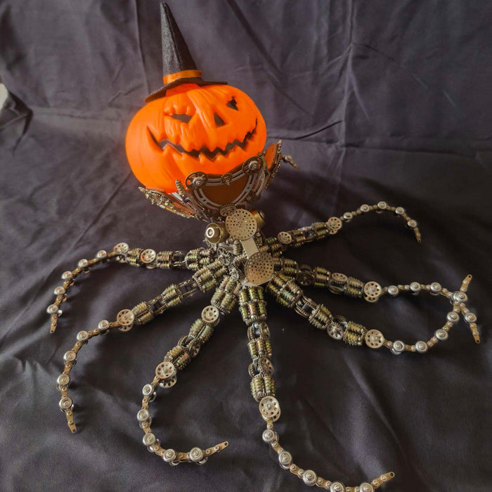 Punkbuild Steampunk Mechanical Octopus Metal Model Kit – Pumpkin Head, 2400+ PCS enginediyshop