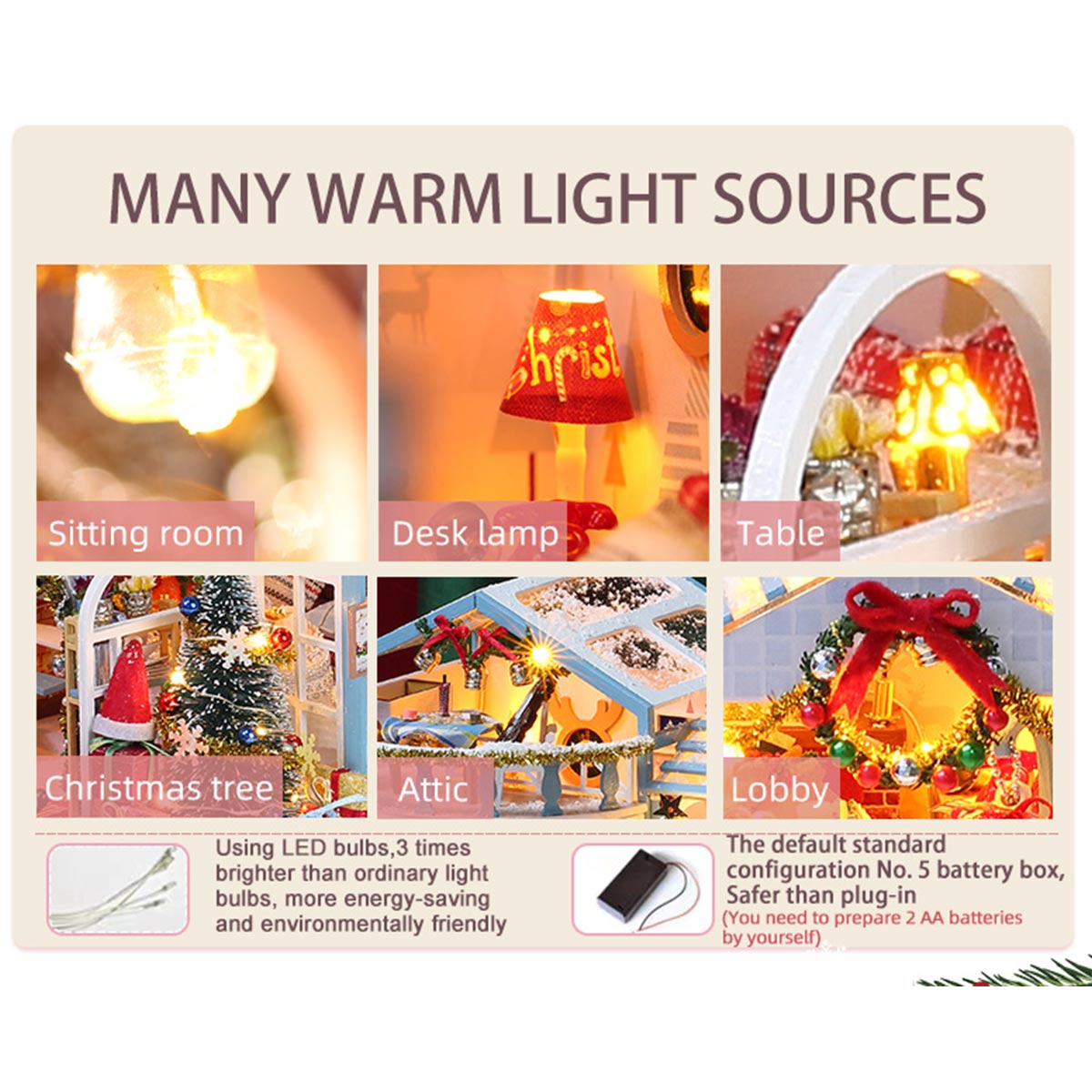 Christmas Snowy Night DIY Miniature House Model Kit, Winter Scene Music Box with Glass Cover, Desktop Decor & Handcrafted Puzzle Gift for Holidays (200+PCS) enginediyshop