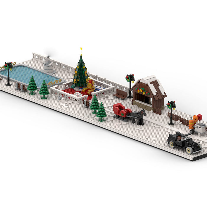 MOC Winter Village Large Christmas Square Model Assembly Toy Small Particles Building Blocks Set -5050PCS enginediyshop