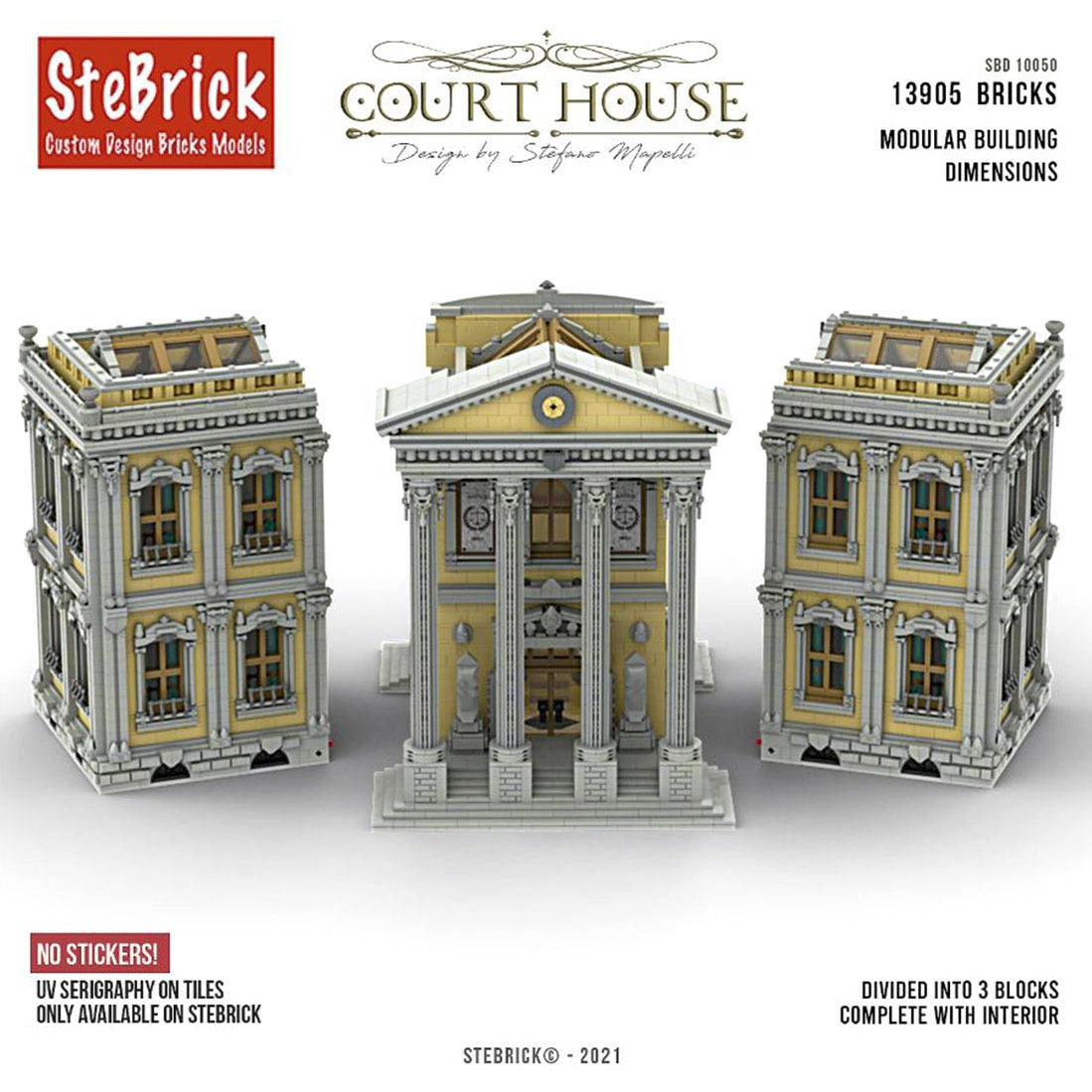 MOC-77106 The Court House Building Blocks DIY Small Particle Model wit ...