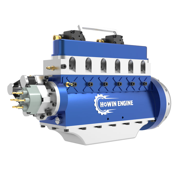 HOWIN L6-210 ENGINE Mini Inline Six-cylinder Four-Stroke Water-cooled L6 Gasoline Engine Model for RC Cars Ships 3200-13500 rpm - Finished Version