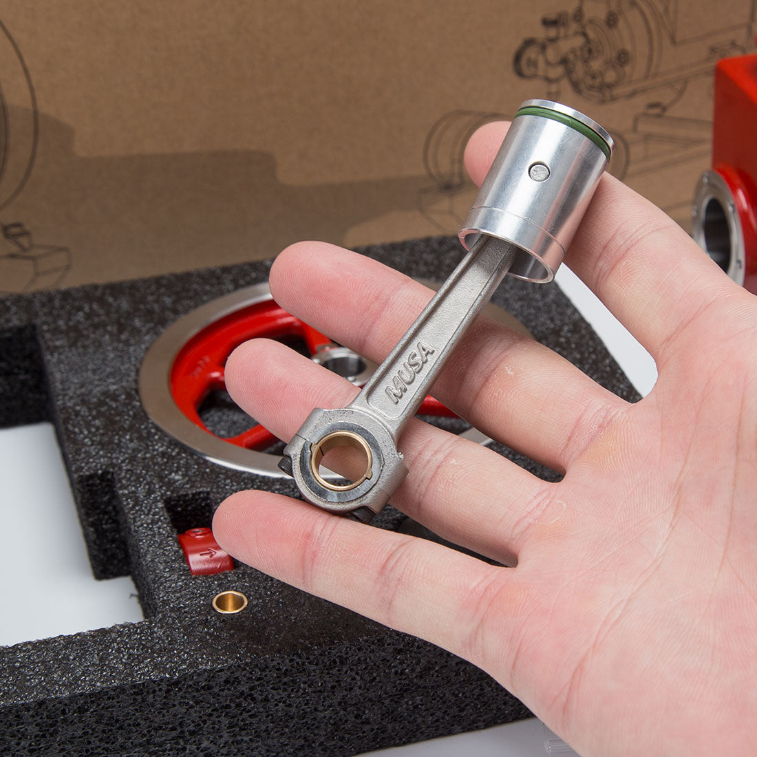 RETROL HM-01 7cc antikes Hit-and-Miss-Modell – funktionierender horizontaler stationärer 4-Takt-Verbrennungsmotor