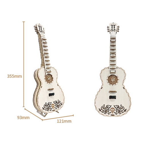 Dream Guitar DIY 3D Wooden Model Kit with LED Lights and Playable Strings, Creative Gift & Desktop Decor (70PCS) enginediyshop