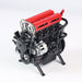 TECHING 3D Metal Turbocharged Inline-four Car Engine DM111-1 Mechanical Engineering DIY Assembly L4 Engine Model Kit (364+PCS/Black and Red) enginediyshop