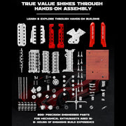 TECHING DM108 V12 Engine Model Kit 1/4 Scale Visible Electric Supercar Engine, DIY Metal Mechanical STEM Educational Kit for Teens & Adults – 800+PCS