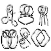 Advent Calendar Filler - Make Yours 24Pcs EPP28 Metal Wire Puzzles Brain Teaser Classical Intellectual Toy - Silver enginediyshop