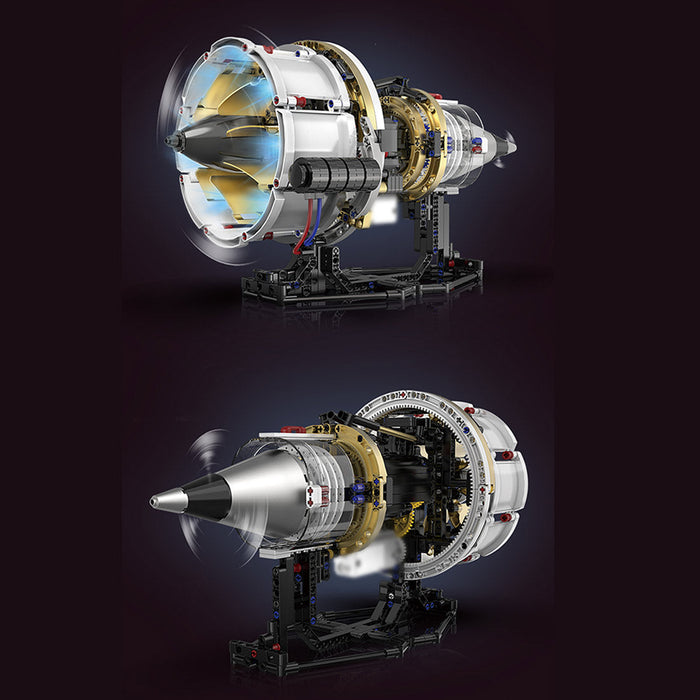 MOC Simulation Modern Aircraft Engine Building Blocks Set with Light (Dynamic Version/564PCS) enginediyshop