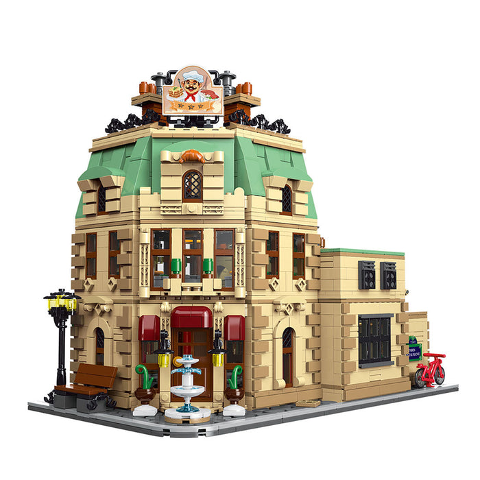 MOC-160521 Restaurants in Paris with Lights Modular Small Particles Building Blocks Set (3104PCS) enginediyshop