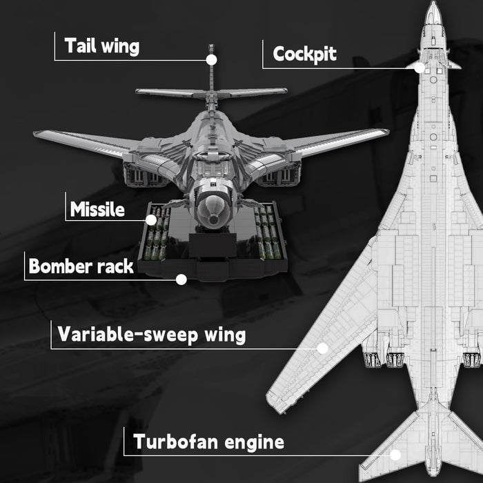 1/35 Scale B-1 Lancer Bomber Military Theme Building Blocks Set (6718PCS)