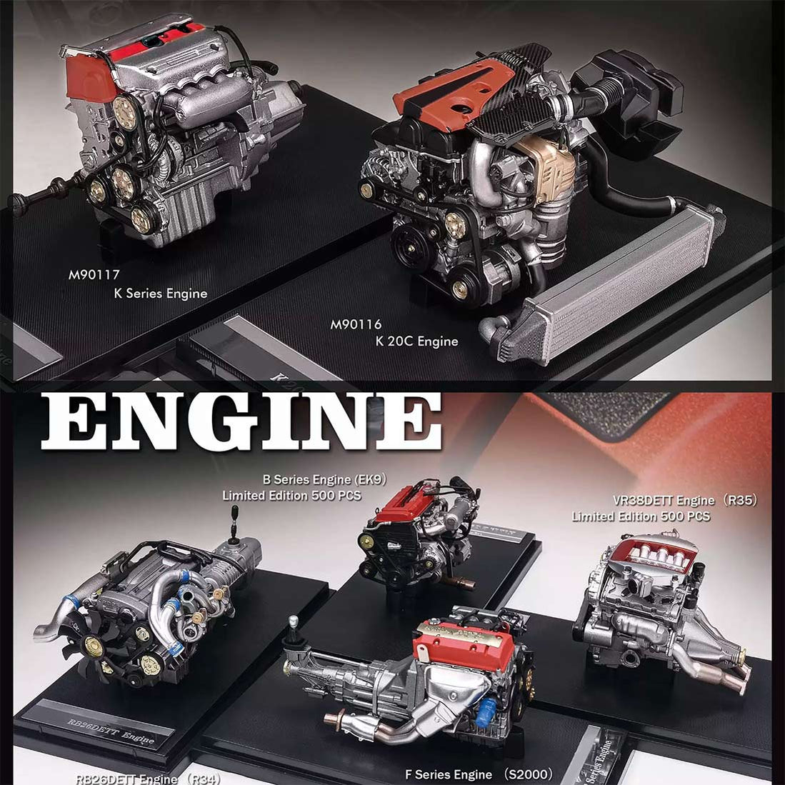 RB26DETT Twin-Turbo Inline-Six Resin 1/18 Scale Engine Model ...