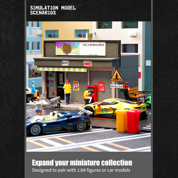 1/64 Scale "Ichiben" Convenience Store Miniature Model, Micro Scale Landscape for Photography, Desktop Collectible Display Decor (Figures & Cars Not Included) enginediyshop