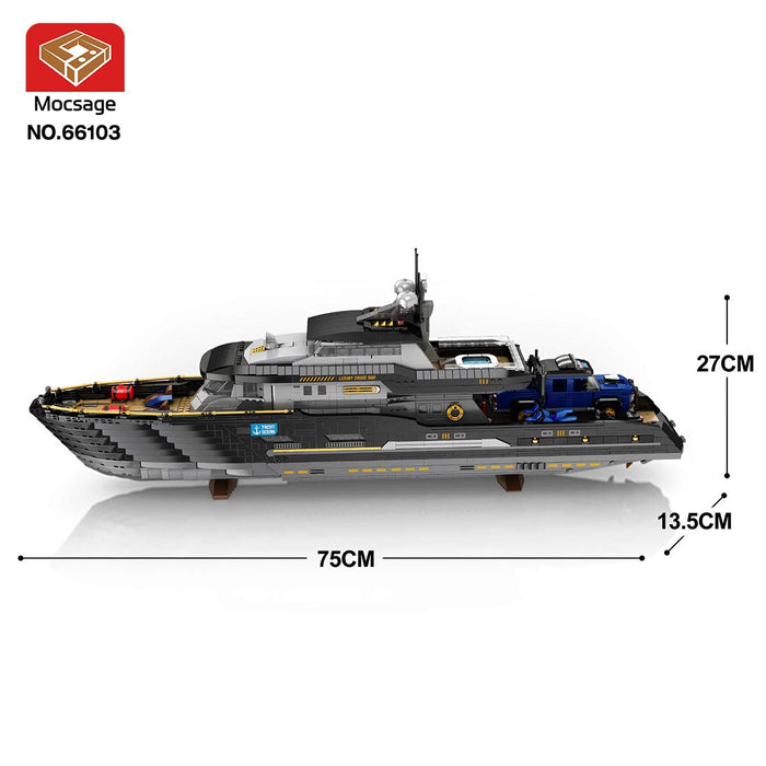 Mocsage MOC-185307 1/30 Scale Luxury Super-yacht Building Blocks Set-4421PCS enginediyshop