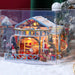 Christmas Snowy Night DIY Miniature House Model Kit, Winter Scene Music Box with Glass Cover, Desktop Decor & Handcrafted Puzzle Gift for Holidays (200+PCS) enginediyshop