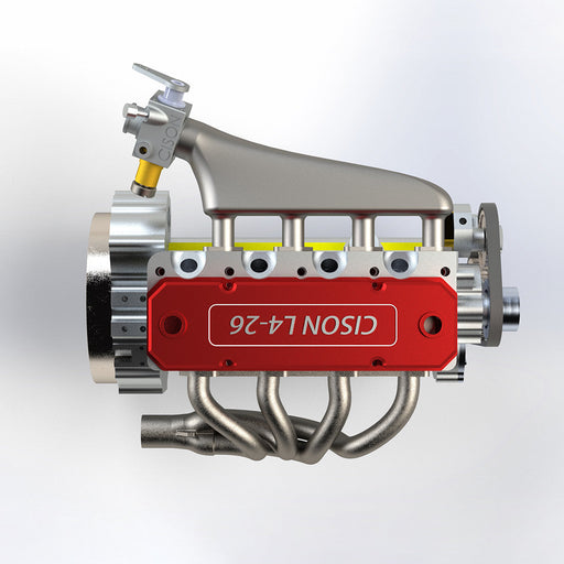 CISON L4-26CC DIY Engine Assembly Kit, Miniature OHV Inline 4-Cylinder 4-Stroke Water Cooled Gasoline Engine Model for RC Car & Display Collection enginediyshop