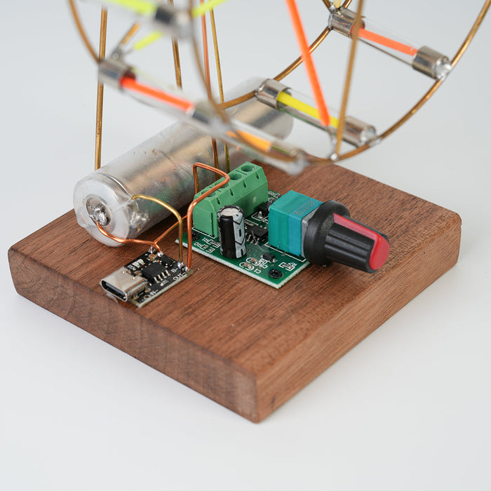 Rotating Colorful Ferris Wheel DIY Kit (Manual Soldering) enginediyshop