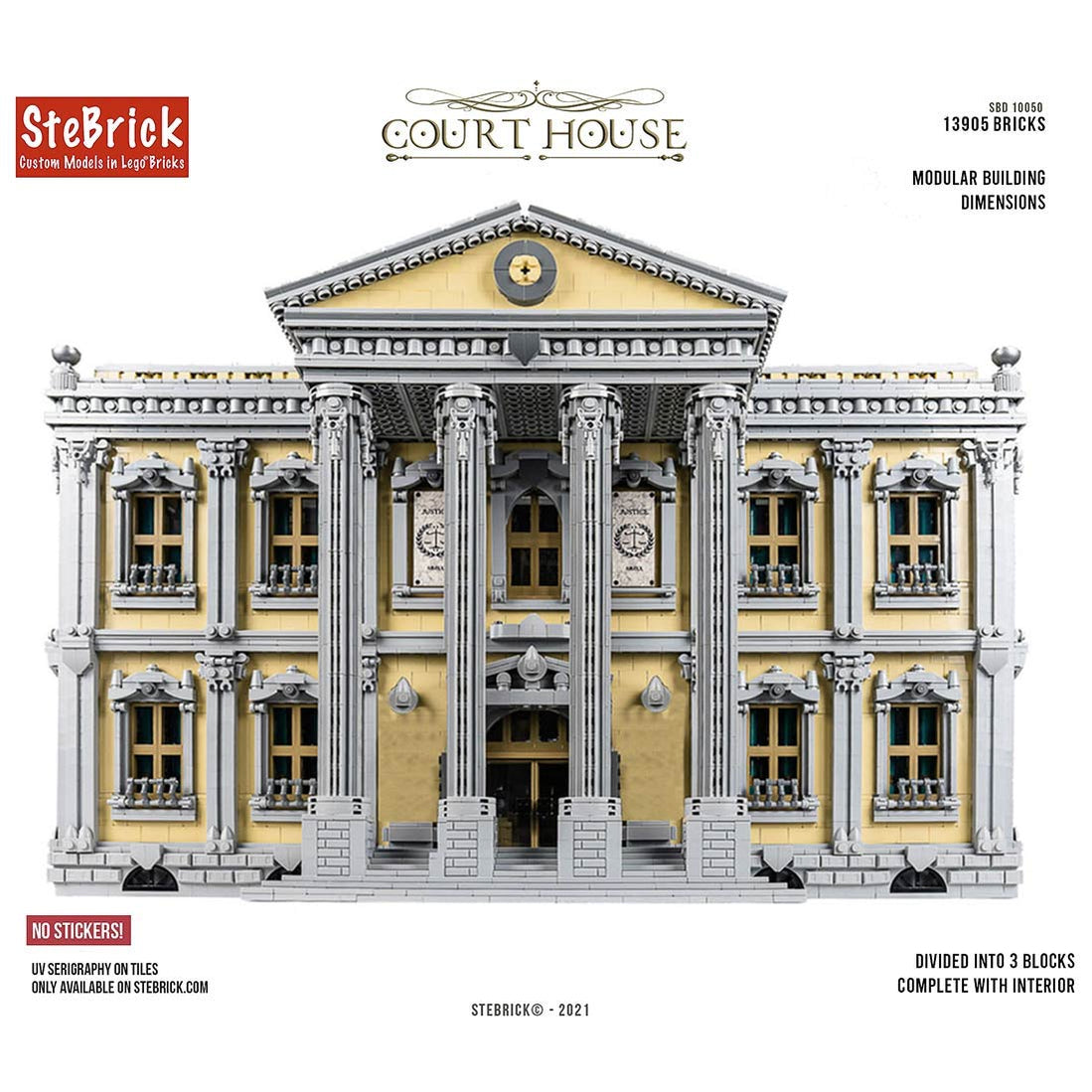 MOC-77106 The Court House Building Blocks DIY Small Particle Model wit ...