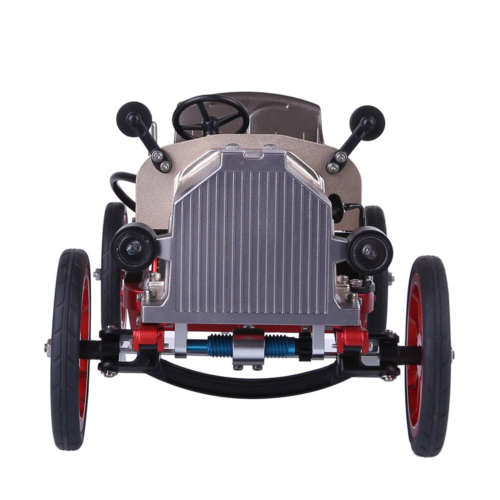 TECHING Klassisches Auto mit Einzylinder-Motormodellbausatz, das funktioniert - 300 Teile 4