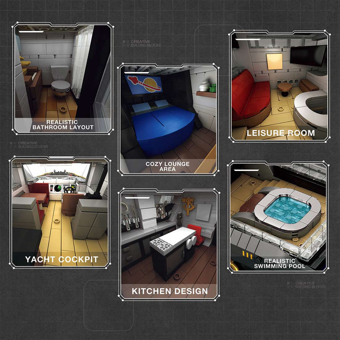 Mocsage MOC-185307 1/30 Scale Luxury Super-yacht Building Blocks Set-4421PCS enginediyshop