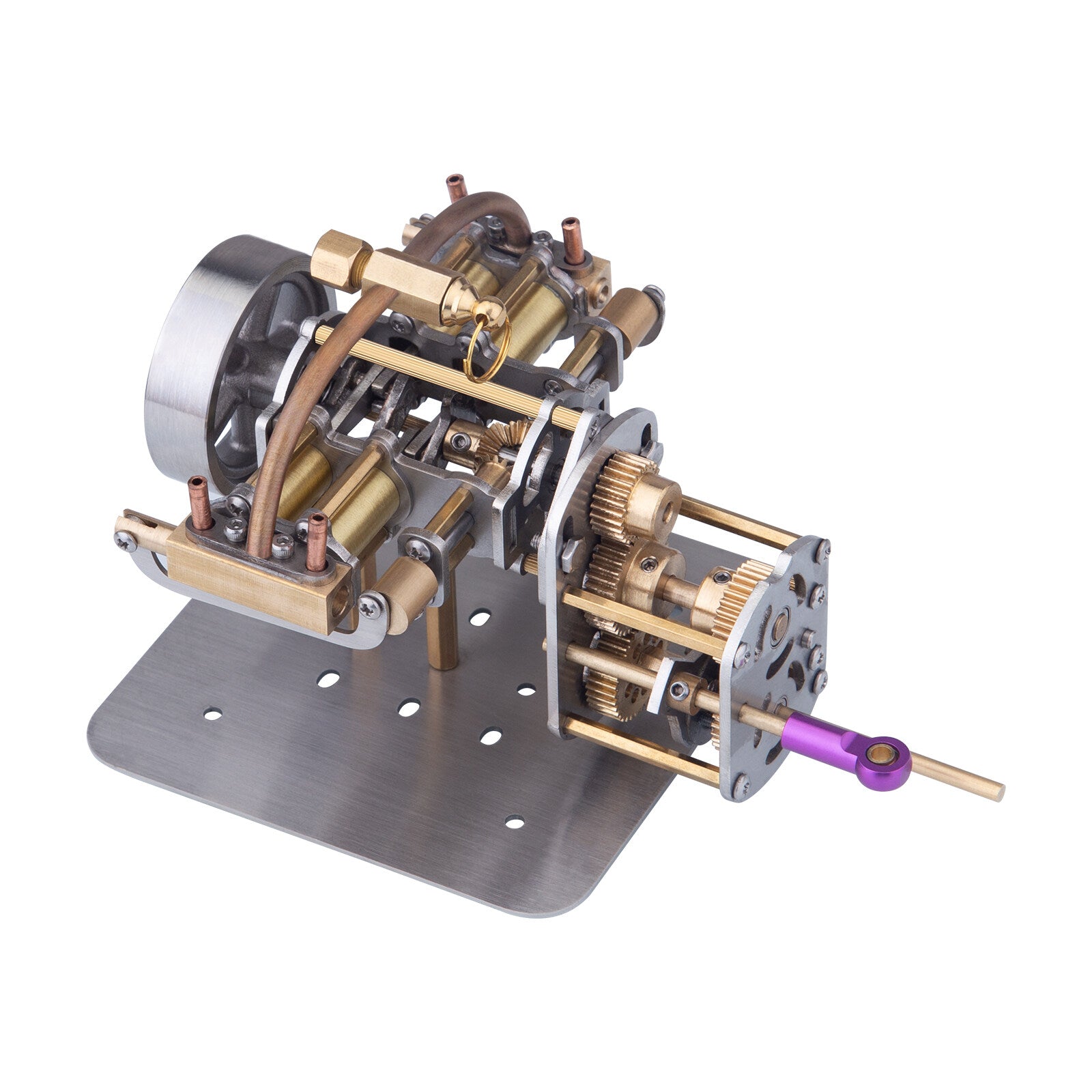 Miniatur-Horizontal-Viertakt-Dampfmaschinenmodell mit Getriebe für kleine Dampfmodellschiffe ohne Kessel 3