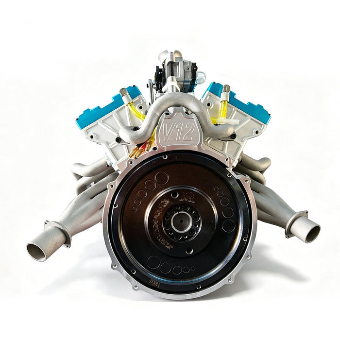 RUIFEIYA V12-180 180cc 1/4 Scale V12 4-Stroke Gasoline Engine Model – DOHC 48-Valve Water-Cooled Engine with ECU, CDI & Electric Start enginediyshop
