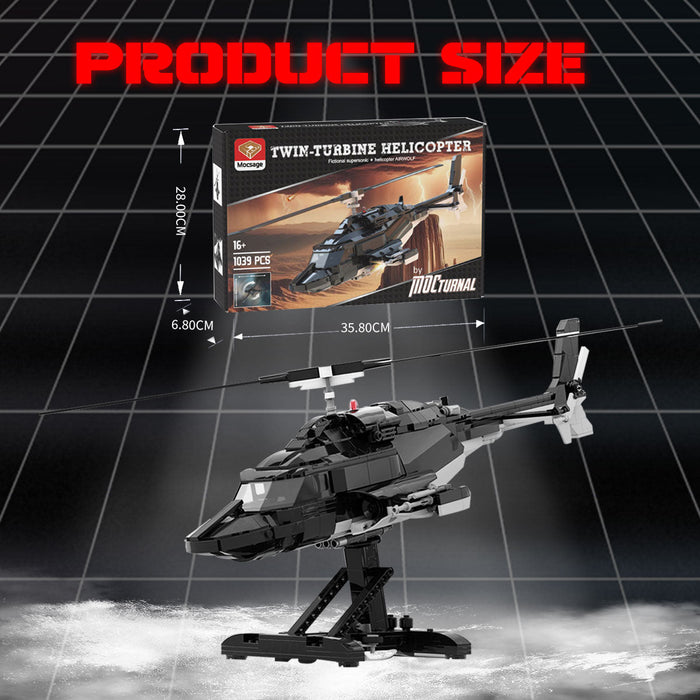 Mocsage MOC-149250 Helicopter Model Assembly Toy Building Blocks Set Creative Ornament (1039PCS) enginediyshop
