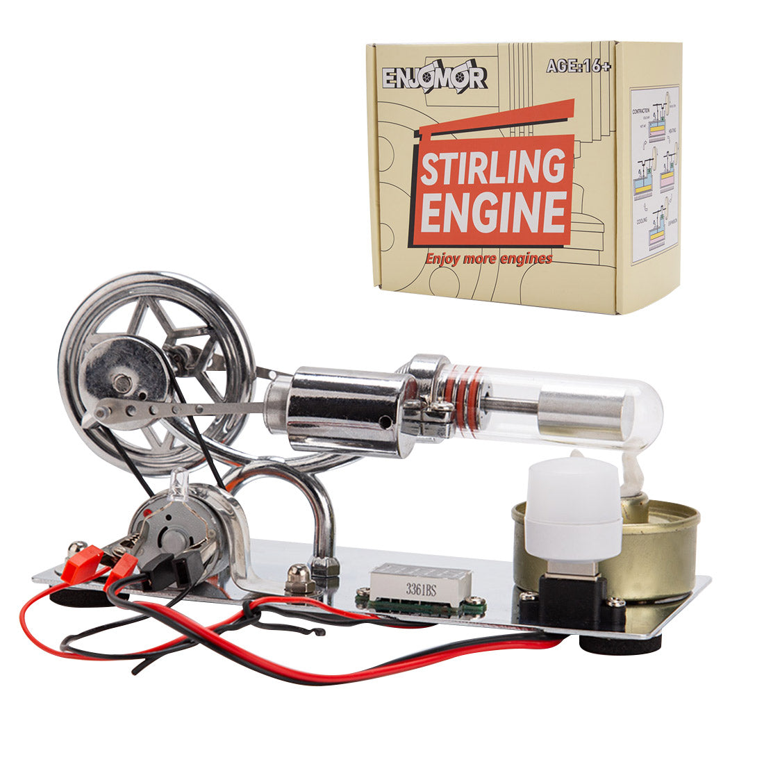 Moteur Stirling à Air Chaud - Voiture Rétro 15,8 X 11,4 X 9 Cm - Fonctionne à L'éthanol - Kit Complet - Physique Et Mécanique