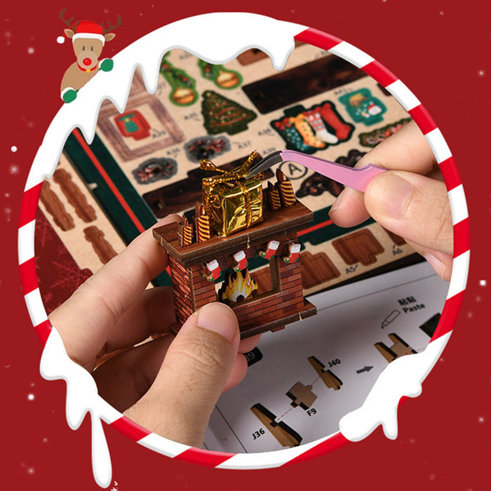 Christmas Shop 3D Wooden DIY Miniature House Kit, Creative Holiday Desktop Decor, Unique Christmas Gift (264PCS) enginediyshop