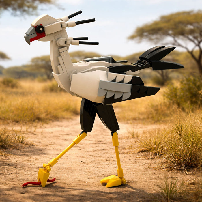 MOC-227312 African Savanna Crested Bird Secretarybird Building Blocks Set(157PCS)