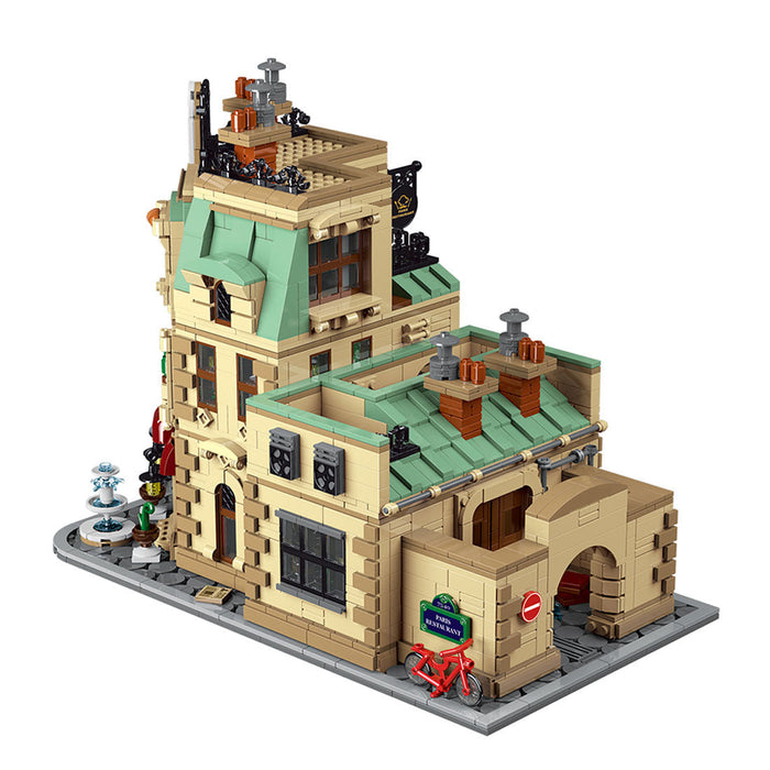 MOC-160521 Restaurants in Paris with Lights Modular Small Particles Building Blocks Set (3104PCS) enginediyshop