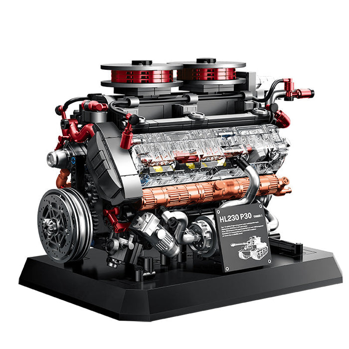 Moc Military Tiger Tank Engine Building Blocks Set（1236PCS） enginediyshop