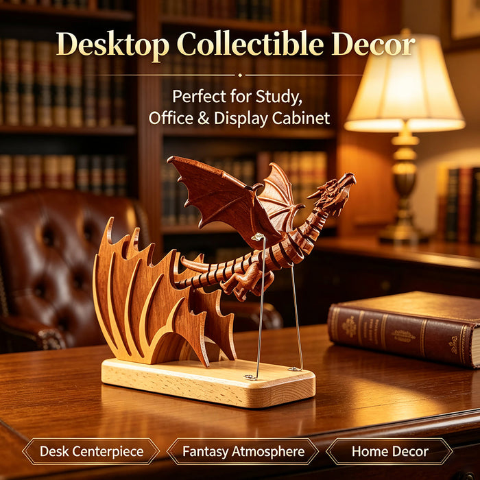 Wooden Western Mythical Creature Model – Articulated Gothic Fantasy Desktop Sculpture enginediyshop