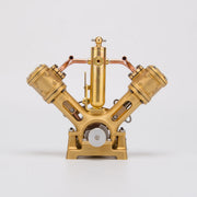 RW-V2 Mini V-Shape Double Cylinder Reciprocating Steam Engine Model for 70-130cm Steamships (Forward and Reverse Rotation/Without Boiler) enginediyshop