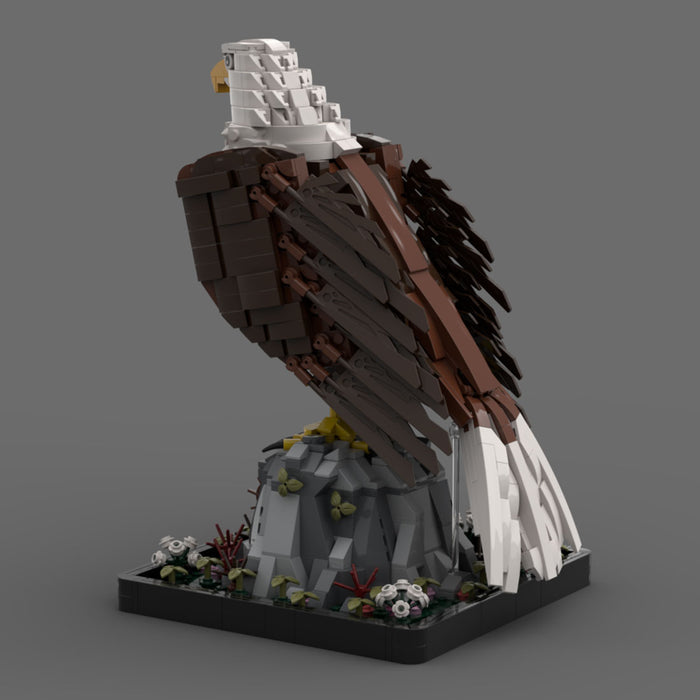 MOC-161001 American Bald Eagle Assembly Building Blocks Set (1468PCS/Dark-brown)