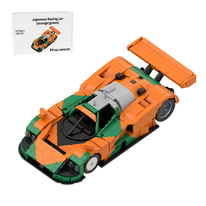 Japanese Winning Racecar Building Blocks Set – Modular Sports Car Model with Removable Engine & Opening Doors（1470PCS)） enginediyshop